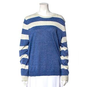 Vince | Blue & White Striped Scoop Neck Sweater